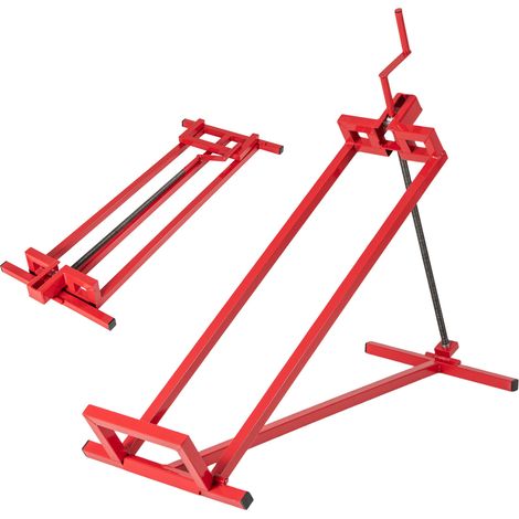 Cric élévateur rouge pour tondeuse autoportée en métal avec hauteur réglable