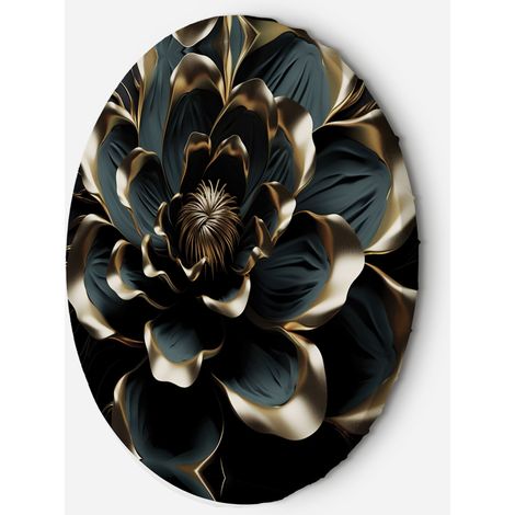 Tableau sur toile Image circulaire Abstraction fleur de lotus 3D AI 60x60 (1/5)