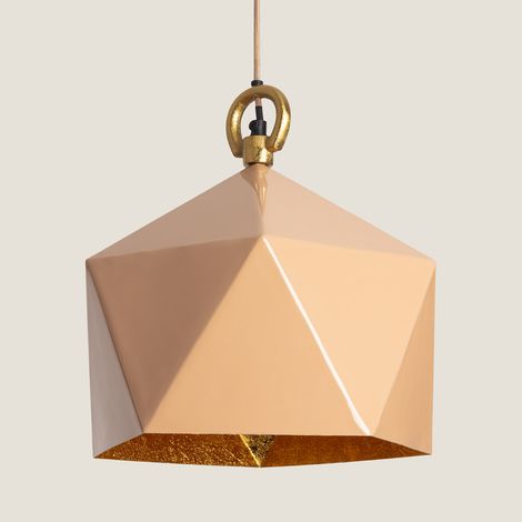 Pendelleuchte Metall Gold Elia Beige
