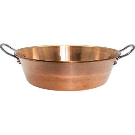Bassine A Confiture Cuivre ø 38 Cm - 9 L - Epr 12/10, Anses Fontes - Le Pratique