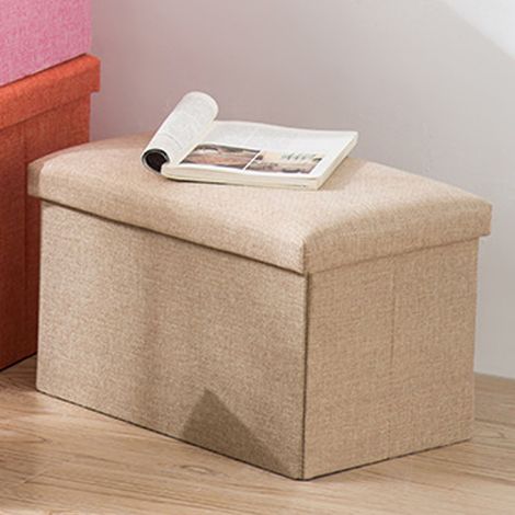 Faltbarer und multifunktionaler Aufbewahrungshocker aus Stoff, Aufbewahrungsbox für Zuhause, Schuhablagehocker für Sofas, Spielzeugkiste, khaki, große Größe (1/5)