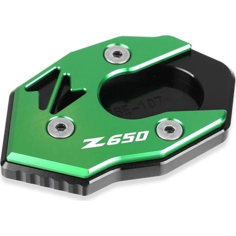 (Logo Z650 vert) Compatible avec KAWASAKI Z650, Z650RS, NINJA 650 et Z900 (2018-2024) : extension de béquille latérale, plaque de support, MaxPower (1/4)