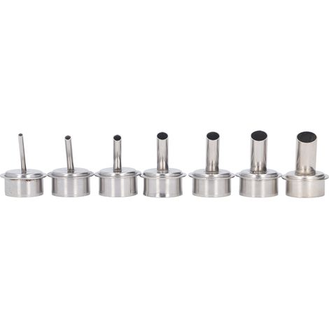 Set mit 7 Düsen für Heißluftpistolen, Durchmesser 3/4/5/7/8/10/12 mm, Edelstahlspitzen zum Entlöten und Schweißen (1/5)