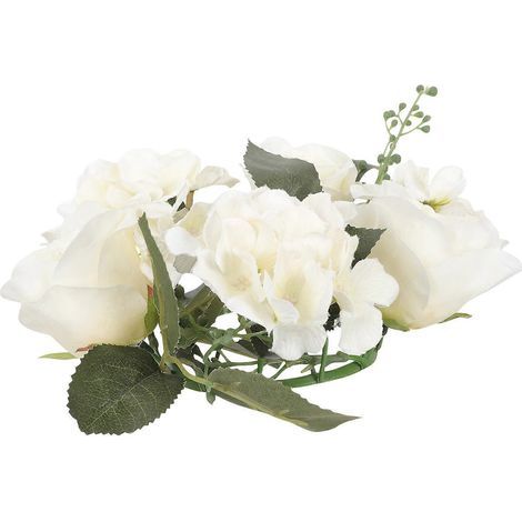 Roses artificielles, fausses roses, décoration florale pour jardin-20x20cm-White (1/4)
