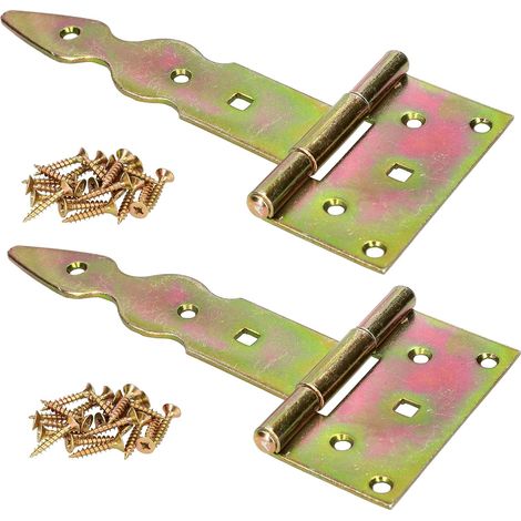 KOTARBAU Lot de 2 charnières en T décoratives - Couleur : jaune - 150 mm (1/5)