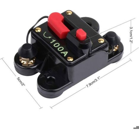disjoncteur avec réinitialisation manuelle, 100A Porte-fusible Moteur de pêche à la traîne Auto Voiture Marine Bateau Vélo Stéréo (1/4)