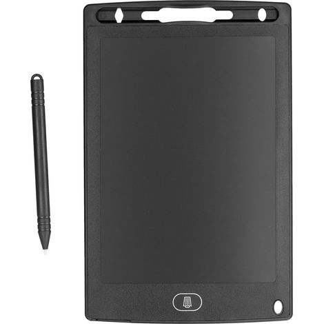 Tableau d'écriture LCD 8,5 pouces, ardoise numérique portable plein écran avec stylet, pour dessin, graffitis et prise de notes en réunion, noir (1/5)