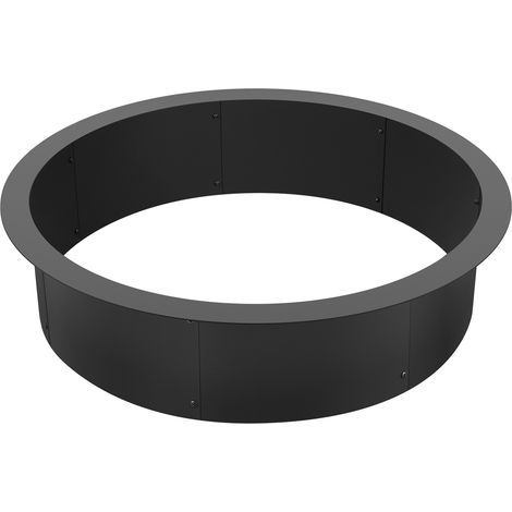Mophorn Fire Pit Ring, 10-Inch Height, 35-Inch Outer/31-Inch Inner Diameter. Heavy-duty carbon steel liner for DIY campfire, suitable for above or in-ground use in outdoor camping and bonfires. (1/5)