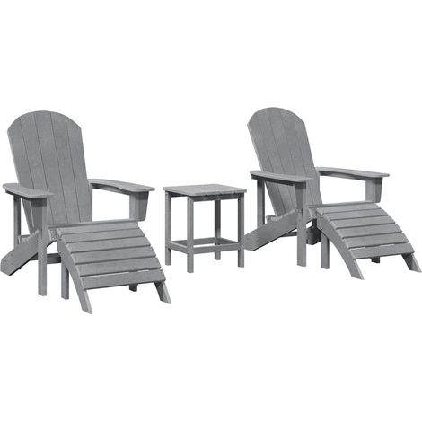 Maison Exclusive - Sedia da Giardino 3 pcs Grigio chiaro Polietilene
