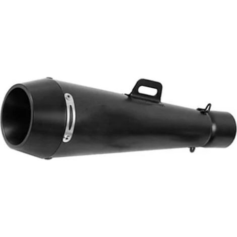 Pot d'échappement moto noir, silencieux en acier inoxydable, embout de tuyau universel, performance élevée, son amélioré, kit complet (1/3)