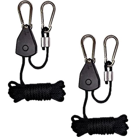Lot de 2 tendeurs à cliquet avec corde 1/8 pouce et crochet, sangle de levage 2,4 m, suspension et arrimage de charge (1/5)