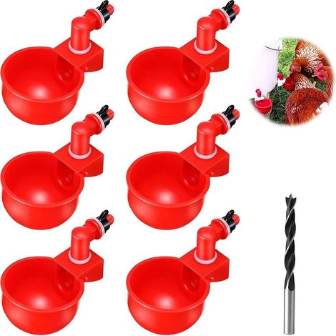 6 Pièces Abreuvoir Poules, Abreuvoir Automatique, avec Perforation Outils, Convient aux Poulets, Canards et Autres Volailles de Basse-Cour Abreuvoir Poules Abreuvoir Automatique Pour Poulet (1/5)