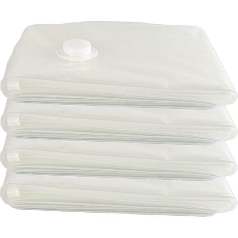 Lot de 4 Sac de Rangement Sous Vide 80x120cm, Housse de Rangemente Sous Vide Réutilisable pour Vêtements, Couettes, Oreillers, Couvertures (1/5)