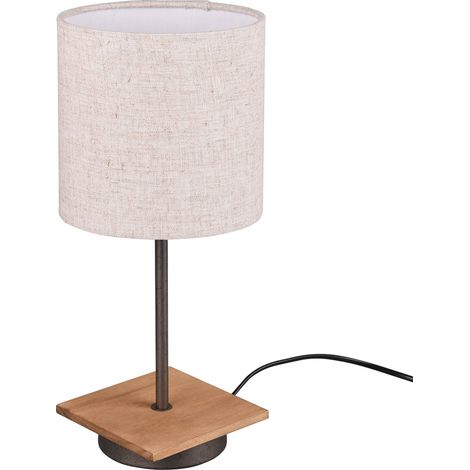 Lampada da comodino da scrittura tessile lampada da lettura in legno illuminazione soggiorno marrone anticato
