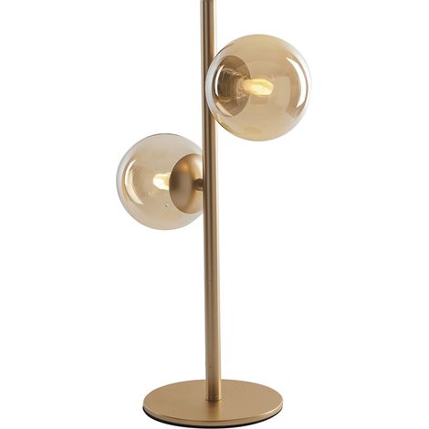 Lampada da tavolo HONEY in metallo ottone con diffusori in vetro champagne (1/3)