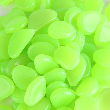 300 Pièces Pierre Lumineuse Galet Lumineux Cailloux Brillants dans Le Noir pavés pour Maison Jardin Passerelle Aquarium Patio Pelouse Décoratives Vert (1/5)