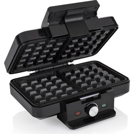 TRISTAR WF-1165 THERMOSTAT RÉGLABLE - 2 GAUFRES PAR SESSION, ACIER INOXYDABLE, NOIR