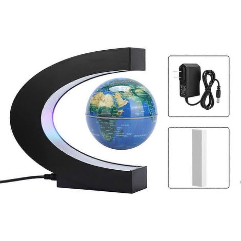Mappemonde Lévitation Magnétique en Forme de C, Globe Flottant 3 Pouces avec Éclairage LED, Décor de Bureau et Maison, Cadeau Unique (1/5)
