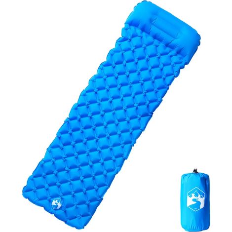Aufblasbare Isomatte mit Kissen Blau