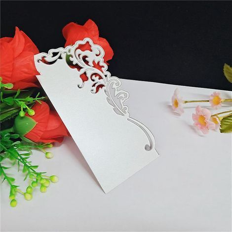 Fustelle per bordi in pizzo per la creazione di biglietti e scrapbooking, fustelle per etichette e striscioni, stampi per stencil in metallo, fustelle per il taglio dei bordi (1/5)