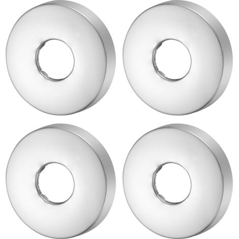 4 Pcs Shower Flange, 0.8"x2.4"x0.4"(21x60x10mm) Round Stainless Steel Plate, Wall Flange, Pipe Cover for Taps, Silver (1/5)