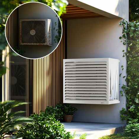 Cache climatiseur DECOAirco Blanc crème - Taille M (H85, L105, P55-70cm) — vue 3