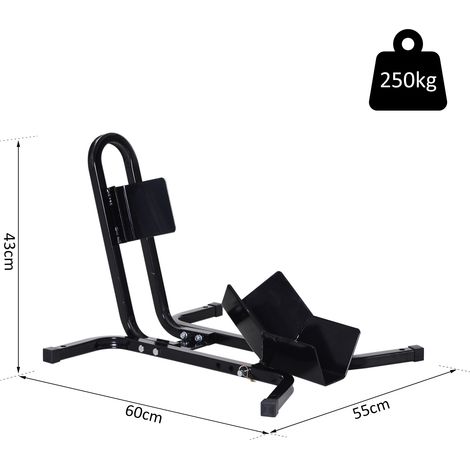 Cale de roue réglable en 3 positions pour moto, capacité de charge maximale 250 kg, métal, 60 x 55 x 43 cm, noir (1/5)
