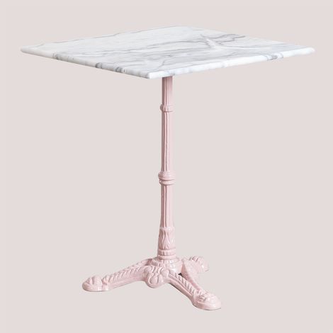 SKLUM Quadratischer Bartisch aus Moka-Marmor Zuckerwatte-Rose                                  