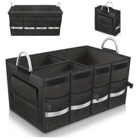 Organisateur de Coffre de Voiture Imperméable Boîte de Rangement de Voiture Pliable Sac de Rangement Voiture Durable (1/4)
