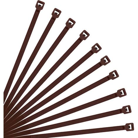 Kabelbinder 500 Stück Selbstsichernd UV Beständig 250mm x 3.6mm Braun (1/5)