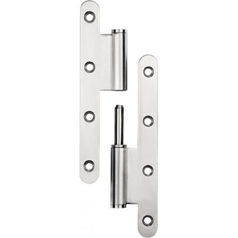 Stainless Steel Thickened Arc Hinge for Heavy Steel Door, Rounded Toilet Hinge, L-Shaped Removable Hinge, 140x60x2.5mm, Left (1 Piece) MUMU (1/4)