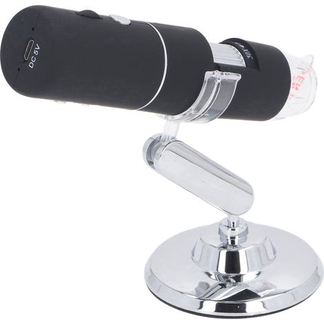 Microscope numérique sans fil 50 à 1000x 2MP HD WiFi portable USB avec double support pour Android et iOS Noir (1/5)