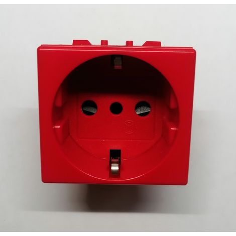 BTICINO MAGIC - PRESA STANDARD TEDESCO EBIPASSO 2P+T P30 - COLORE ROSSO