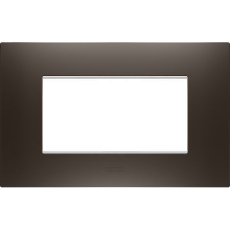 PLAQUE EGO RECT. 4P TEINTE MARRON GEWISS GW16004BS