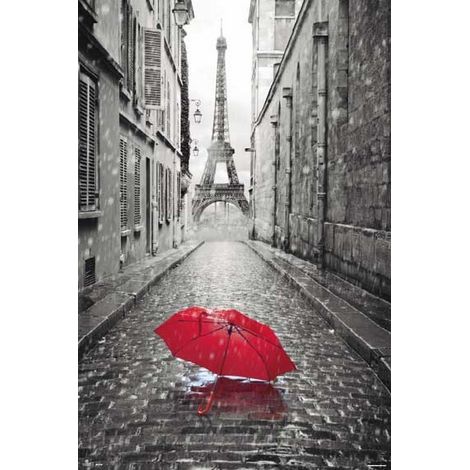 Poster paris-roter Regenschirm
