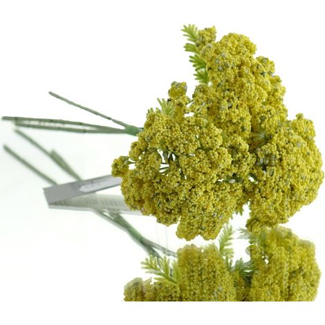 Kunstblumen Schaf-Garbe gelb Bund - 3 Stück 29 cm