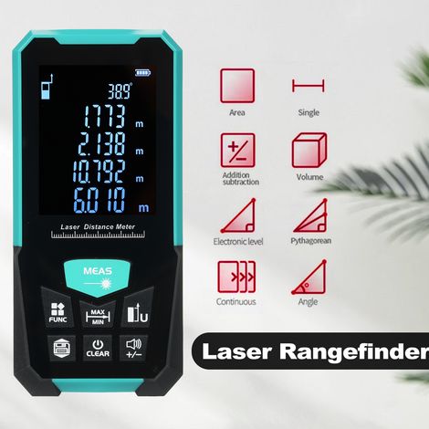 TONYSA Télémètre Laser Numérique,D3-50 50m Mètre, Mesure du théorème de Volume/Pythagore/Zone avec Rétroéclairage LCD (1/5)