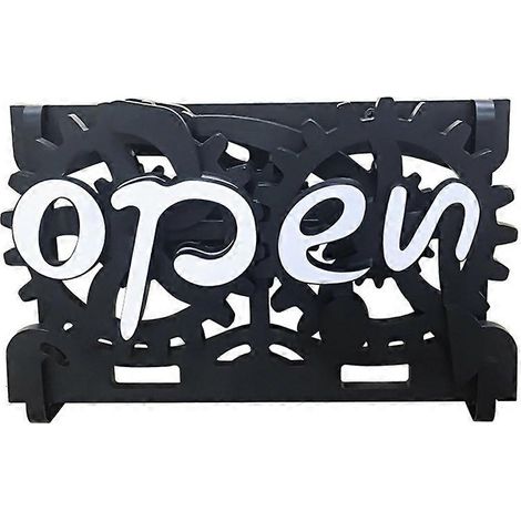 Türschild „Geöffnet/Geschlossen“ zum Aufhängen – Kreatives Material – Umdrehen für Laden, Restaurant, Bar, Café – Wandmontage (1/5)
