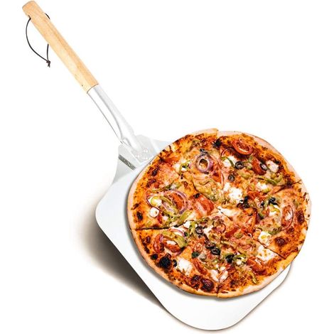 Pelle à pizza en acier inoxydable - Pelle à pizza en aluminium à bords biseautés - Longueur : 66 cm, largeur : 30,5 cm - 1 pièce - Pour four et grill - Gris argenté (1/5)