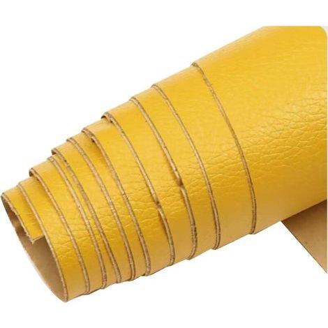 Patch En Cuir auto-adhésif PVC trous de réparation Autocollant Cuir Kit Premiers Soins pour Canapé de Siège de Voiture Meubles Vestes Sac À Main Patch,jaune,35x137 cm (1/2)