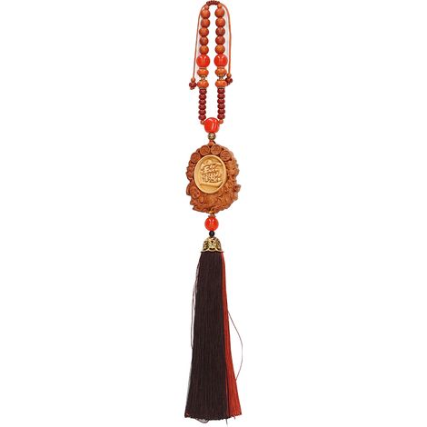 Porte-Bonheur Bouddha Voiture Pendentif Jaune Résistant, Rétroviseur Intérieur Auto, Chambre Salon Balcon, Chance Durable (1/5)