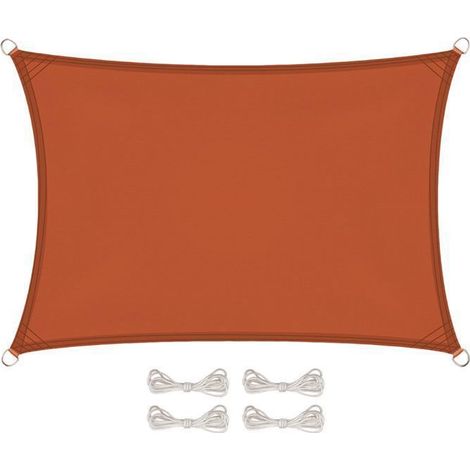 Voile d'ombrage rectangulaire imperméable et anti-UV - 2 x 3 m - Terracotta - Linxor (1/5)