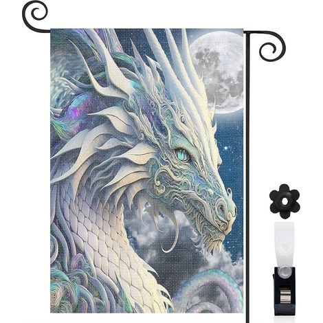 Drapeau de jardin décoration saisonnière toile durable double face 30 x 45 cm pour balcon terrasse (1/5)