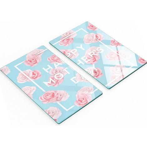 Tablas de vidrio decorativas multifuncionales para la cocina, ideales para el D铆a de la Madre (2 x 30 x 52 cm).