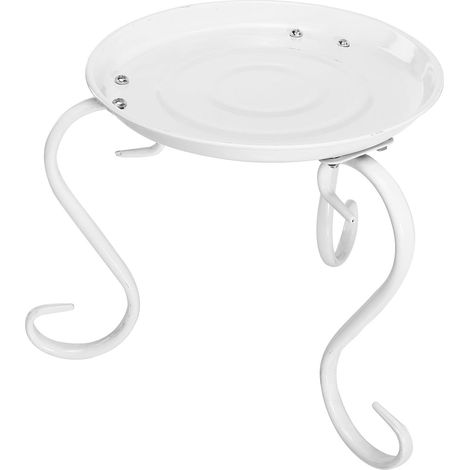 CCYKXASupport pour Plantes en Fer Forgé Blanc 23 Cm, Tabouret en Forme de Pot de Fleurs, Porte-pots pour Balcon, Support Simple et Résistant pour Plantes (1/5)