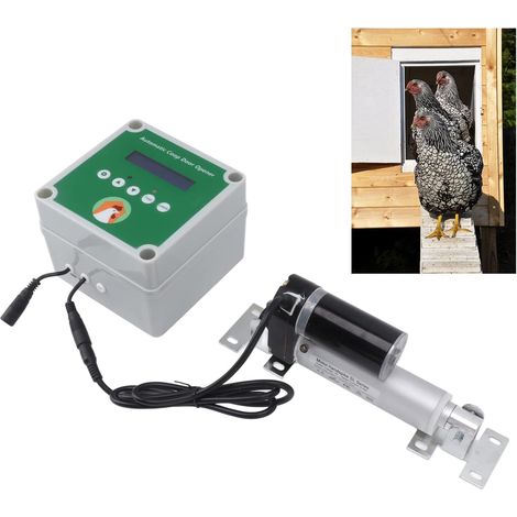 Kit d'ouverture automatique de poulailler, moteur électrique porte poulailler avec actionneurs linéaires, capteur lumière et télécommande - (1/5)