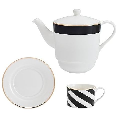 Mikasa Luxe Deco - Tee de feines Porzellan für eine Person, 500 ml, in Geschenkbox de