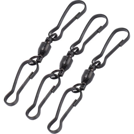Lot de 20 pinces pour manches à air en acier inoxydable, rotation à 360°, double clip, pour girouettes, mangeoires à oiseaux, lampes solaires et drapeaux (noir). (1/5)