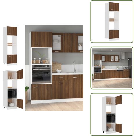 Armadio con ripiani - vidaXL Armadio Microonde “Lyon” Rovere Marrone 60x57x207 cm - Armadio in legno