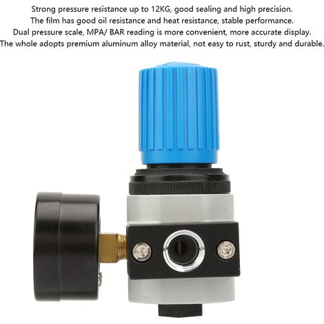 LR-1/4-MINI Manomètre vanne régulatrice de pression avec soupape de décharge pour compresseur pneumatique 16 bar 16 kg G1/4" (1/5)